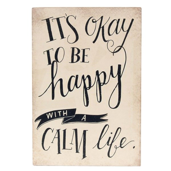 Clayre & Eef Textschild/Wandschild "calm life"