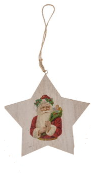 Weihnachts Holzhänger Stern "Santa"