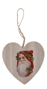 Weihnachts Holzhänger Herz "Santa"
