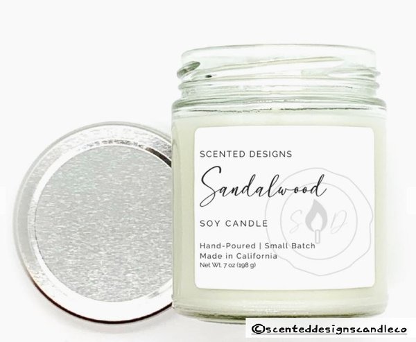 "Sandalwood"  Soja-Kerze    Soja-Kerze von " Scented Designs Candle Co"   198 g