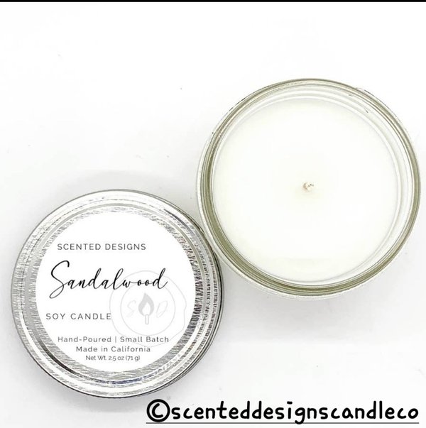"Sandalwood"  Soja-Kerze    Soja-Kerze von " Scented Designs Candle Co"   70,87 g